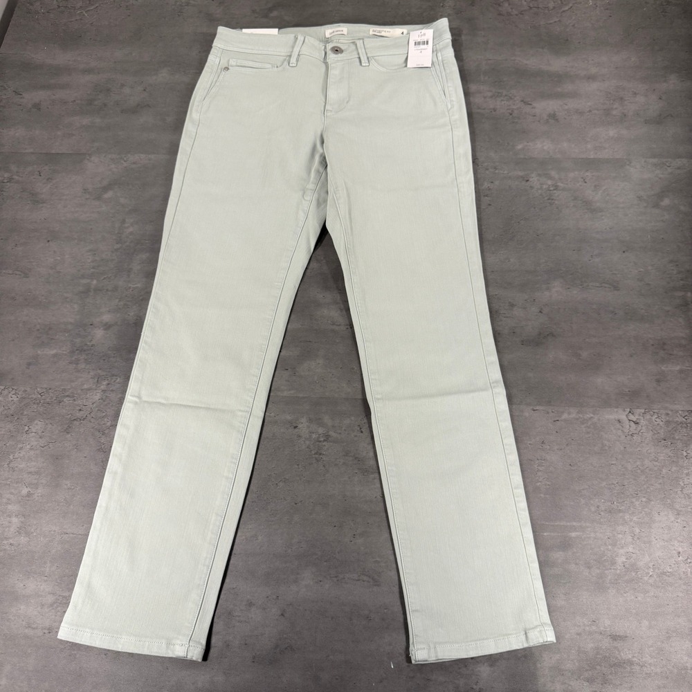 J Jill Pants Women 4 Authentic Fit Slim Ankle Light Sage Mist Stretch Denim $89